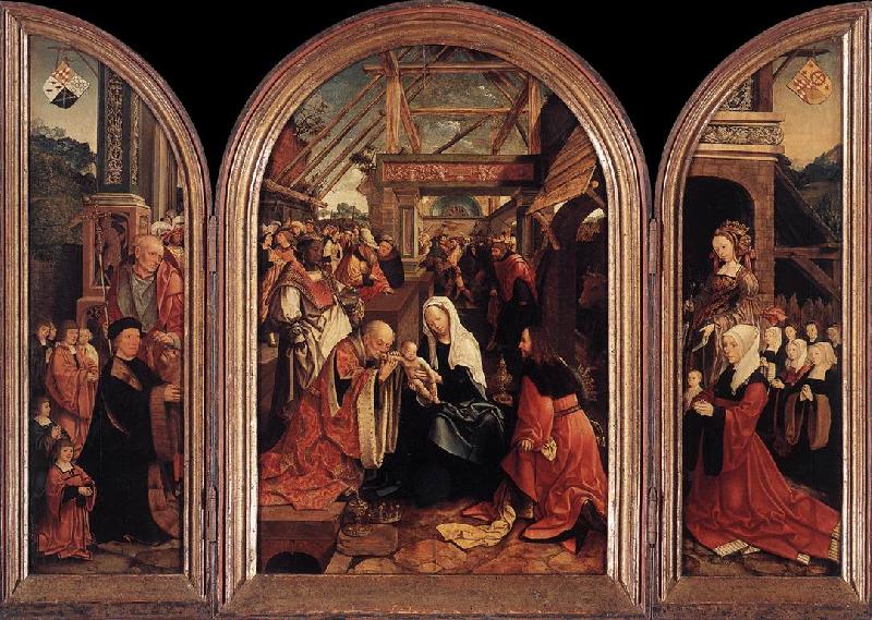 CORNELISZ VAN OOSTSANEN, Jacob Triptych of the Adoration of the Magi fd oil painting picture